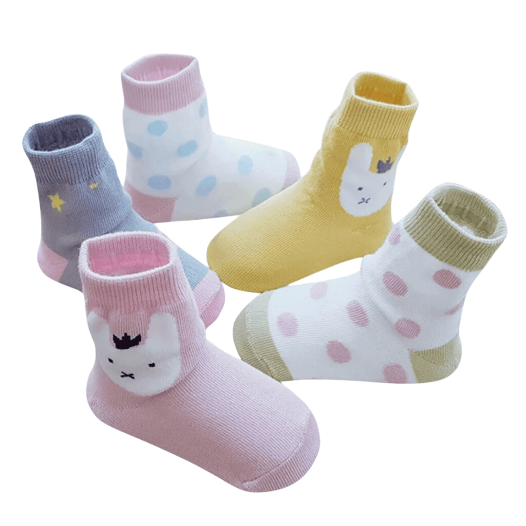 children's socks | polka dot socks | cat design socks | bunny pattern socks | star motif socks