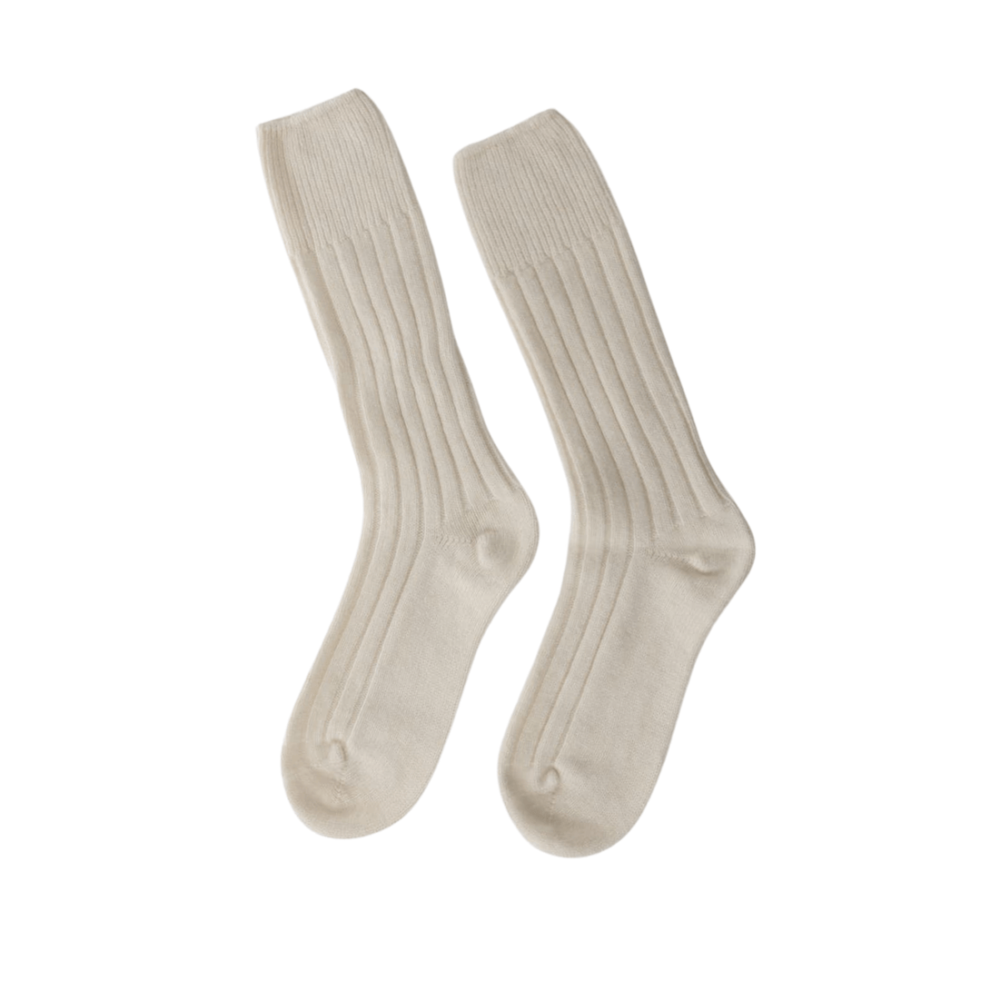 Lambswool Boots Socks | Bed Collection | Bed Socks Cream | Loungewear | Cozy