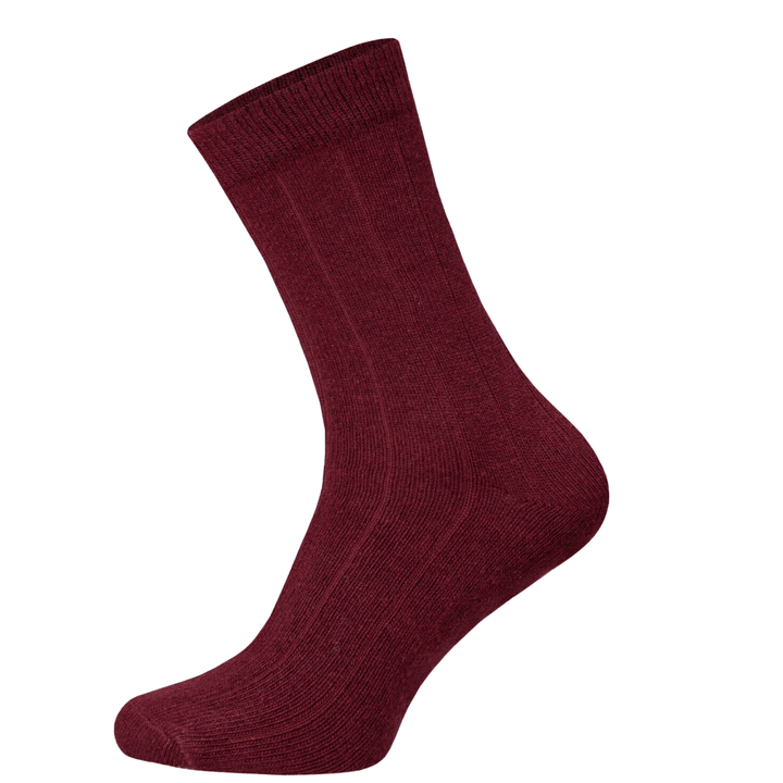 maroon merino wool socks | cashmere socks for men | cashmere socks for women | luxury wool socks | all-season maroon socks