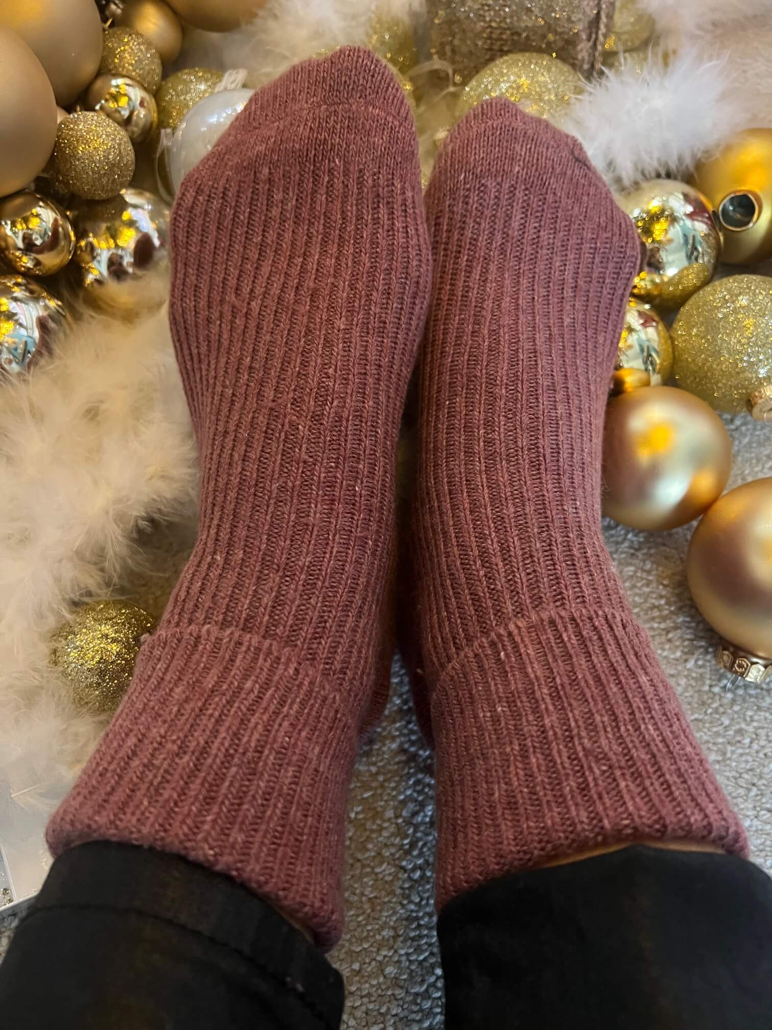 100% Cashmere Long Sock in Charcoal
