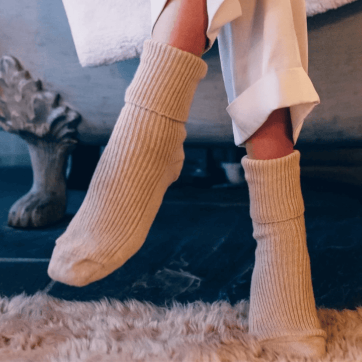 women’s cashmere socks | indulgent lounge socks | cosy winter socks | handmade cashmere socks | timeless luxury accessories