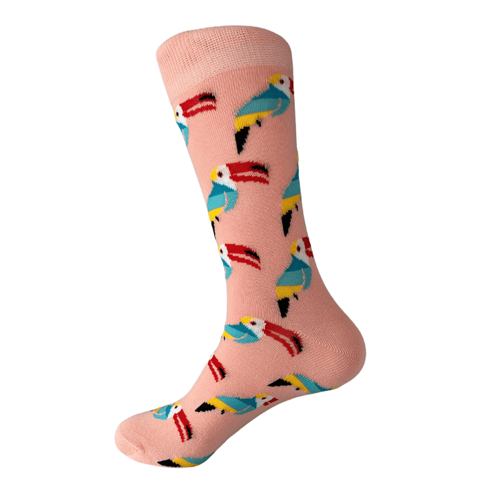 tropical toucan socks | Sock Geeks | playful footwear | high-quality cotton socks | 200-needle count socks