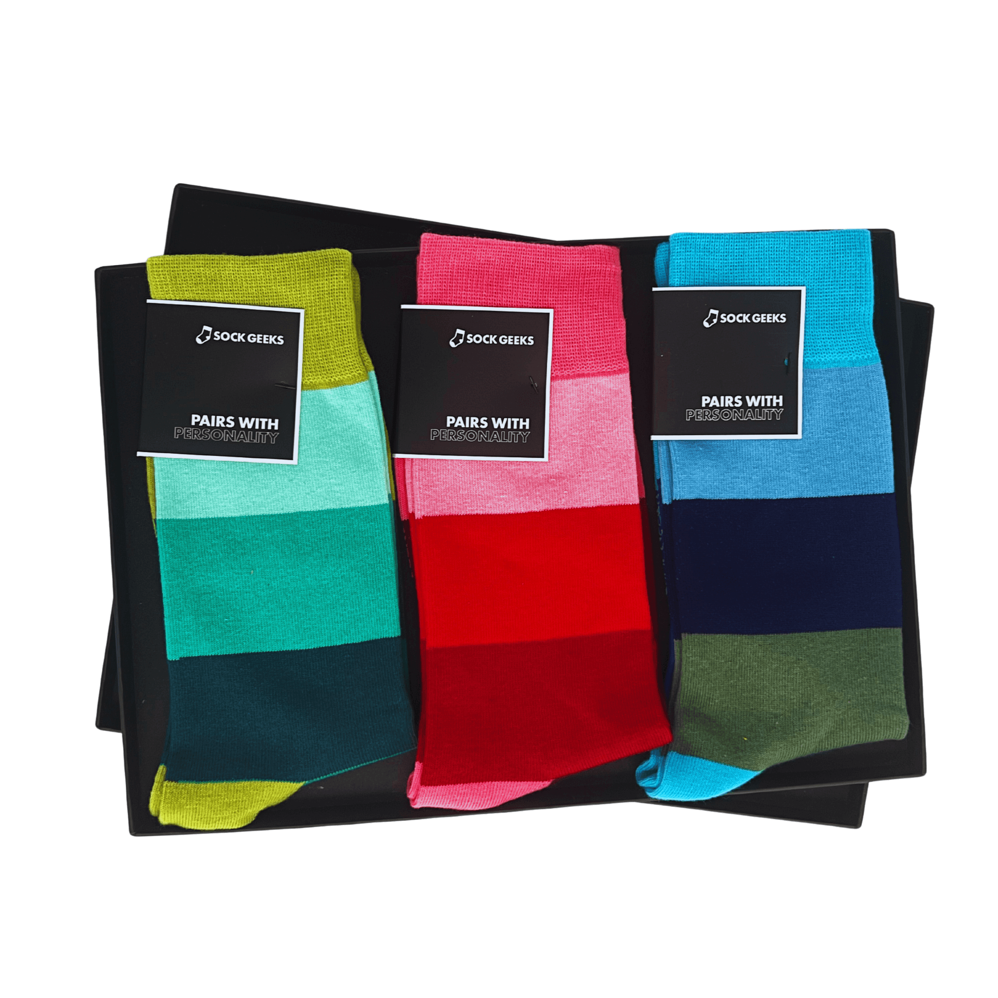 TONAL BLOCK STRIPE SOCK BLACK