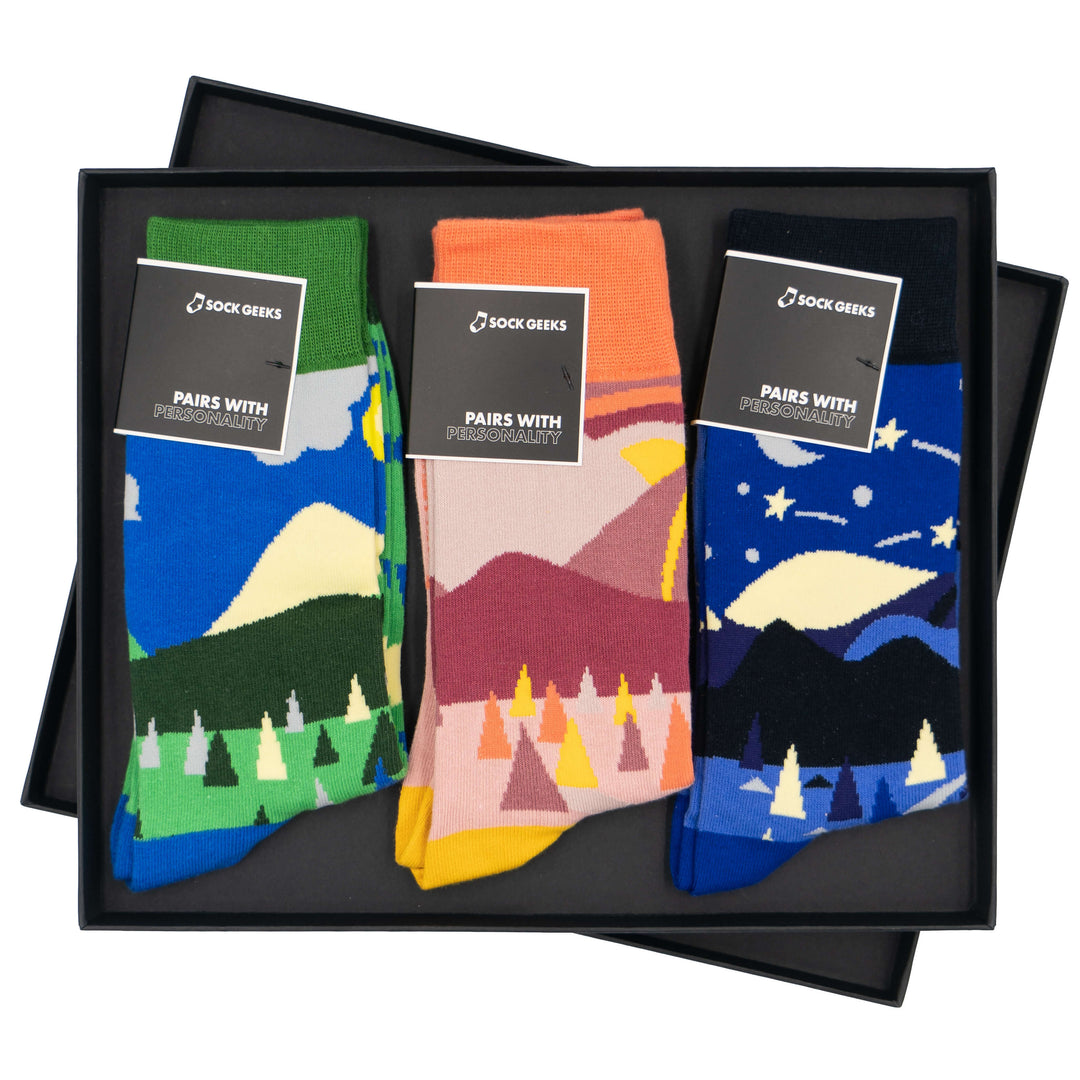 Design Competition Winner | Cotton Socks | 3 Pairs Luxury Sock Gift Box | Sock Geeks