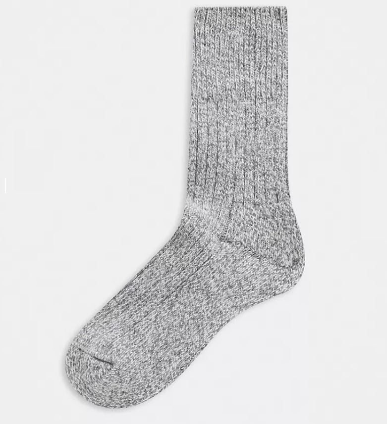 GIFT BOX 2 PACK WOOL BOOT SOCKS IN NAVY & GREY