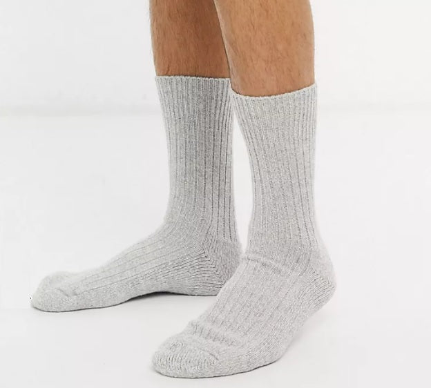 GIFT BOX 2 PACK WOOL BOOT SOCKS IN NAVY & GREY
