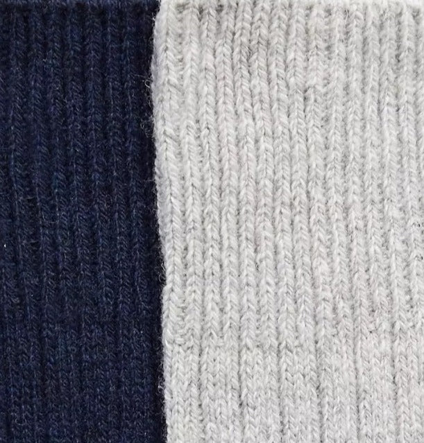 GIFT BOX 2 PACK WOOL BOOT SOCKS IN NAVY & GREY