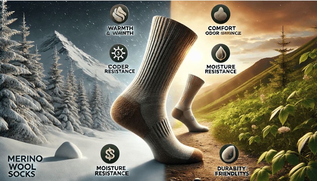 Merino wool socks | comfort | temperature regulation | moisture-wicking | odor resistance | durability | eco-friendly | different styles | winter | summer | sustainable socks | outdoor gear