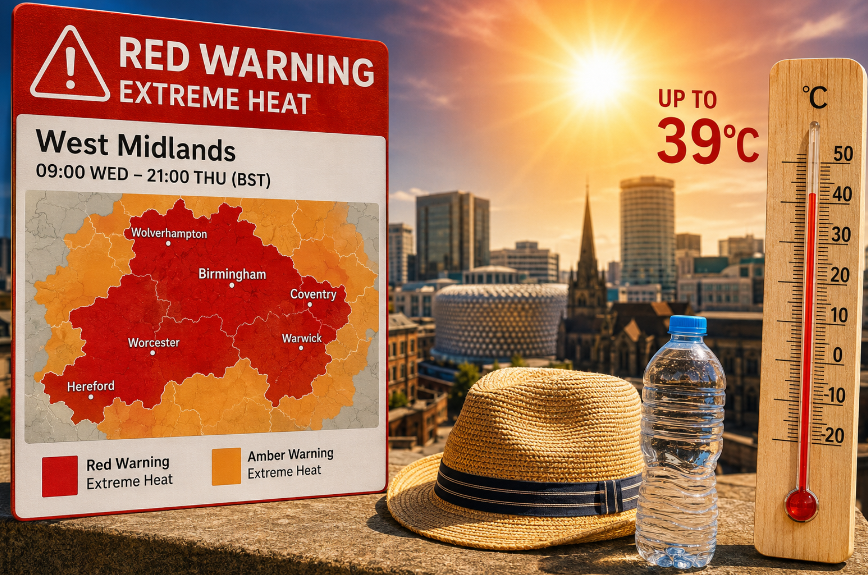 severe high temperature warning, red weather warning UK, UK heatwave 2026