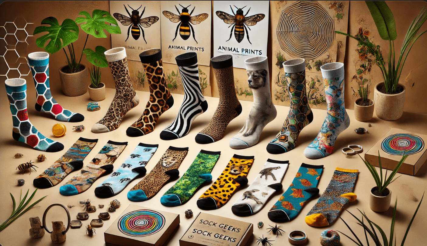 animal print socks | sustainable socks | eco-friendly fashion | zebra socks | phobia-inspired socks | Sock Geeks collection
