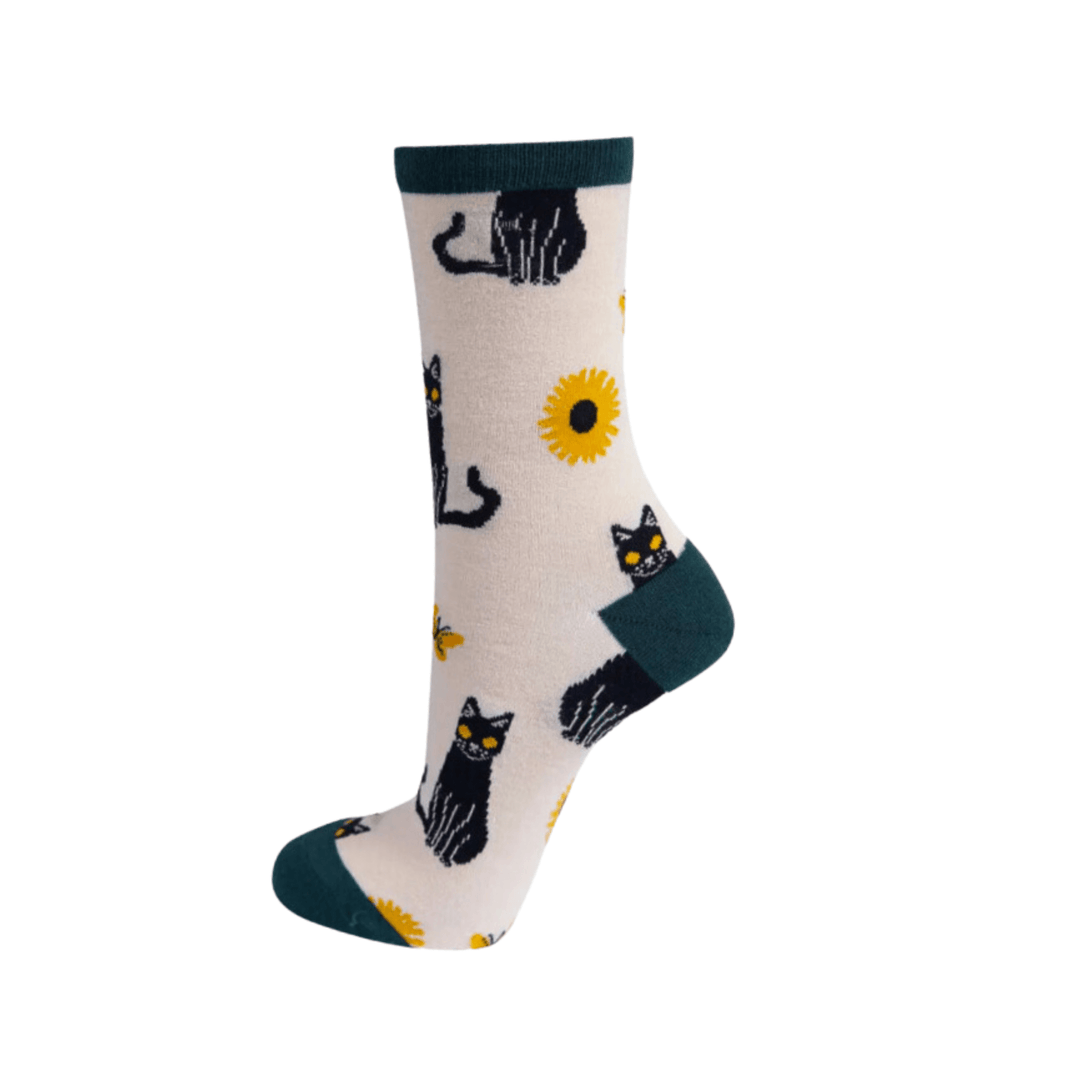 Sock Geeks | Best Bamboo Socks | Enigmatic Black Cat| Colourful Socks