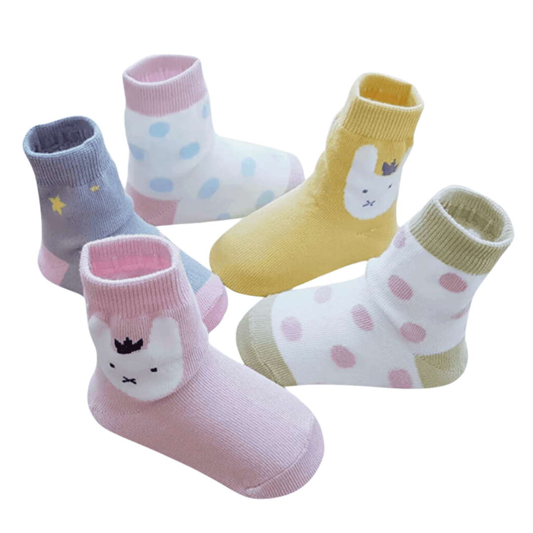 children's socks | polka dot socks | cat design socks | bunny pattern socks | star motif socks