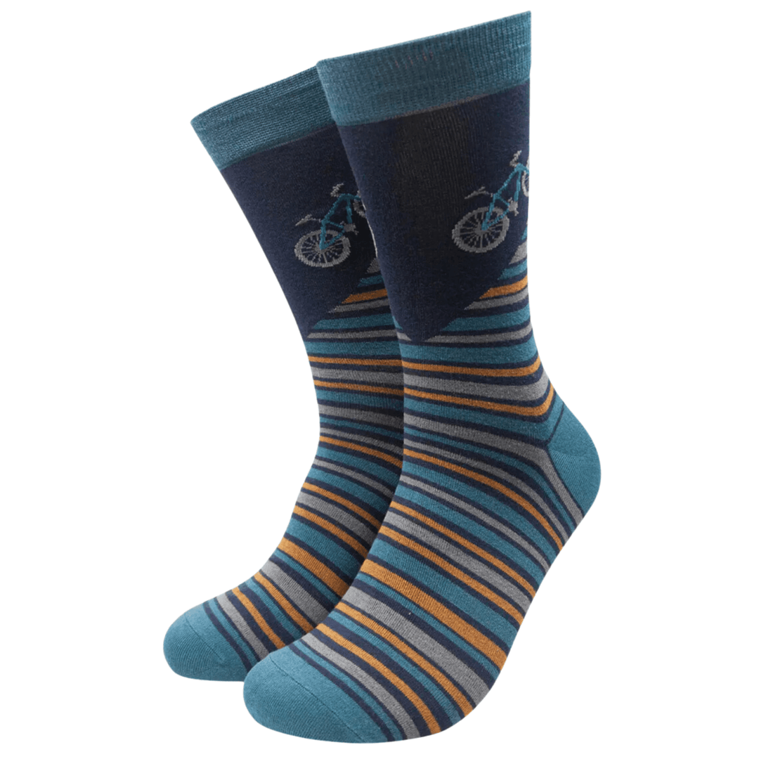 Men's Bamboo Cycling Socks | Bicycle Pattern |  Comfort | Durability | Cycling Attire