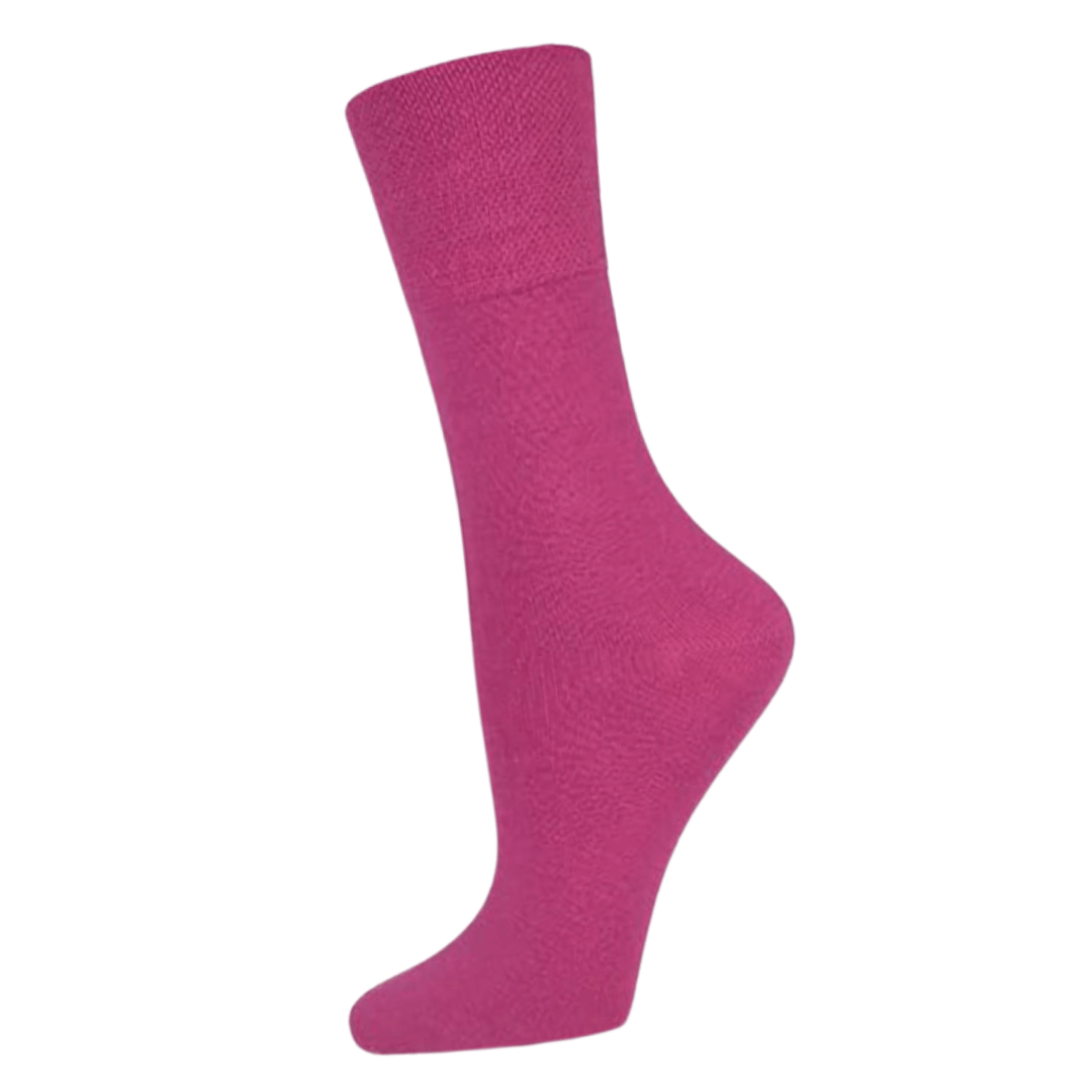 Thermal Diabetic Socks | Ladies' Thermal Socks | Viloft Fiber | Diabetic-Friendly Design | Circulatory Support | Non-Elastic Top | Pink Thermal Socks | Organic Cotton Blend