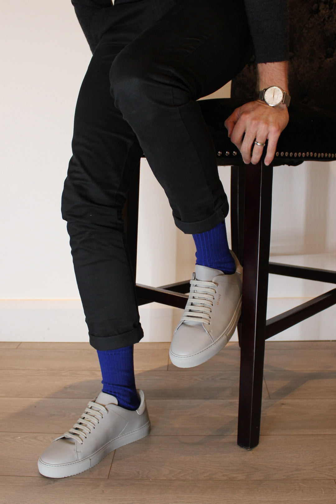 premium bamboo socks UK | blue mid-calf socks | soft breathable socks men | royal blue rib socks | elegant men’s socks | LONDON SOCK EXCHANGE