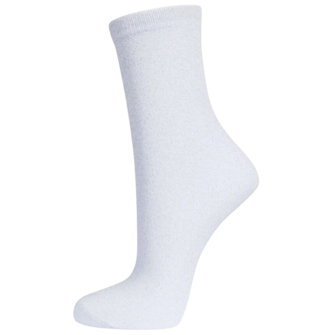 Glitter Socks Sparkly Ankle Socks Sock Geeks Silver