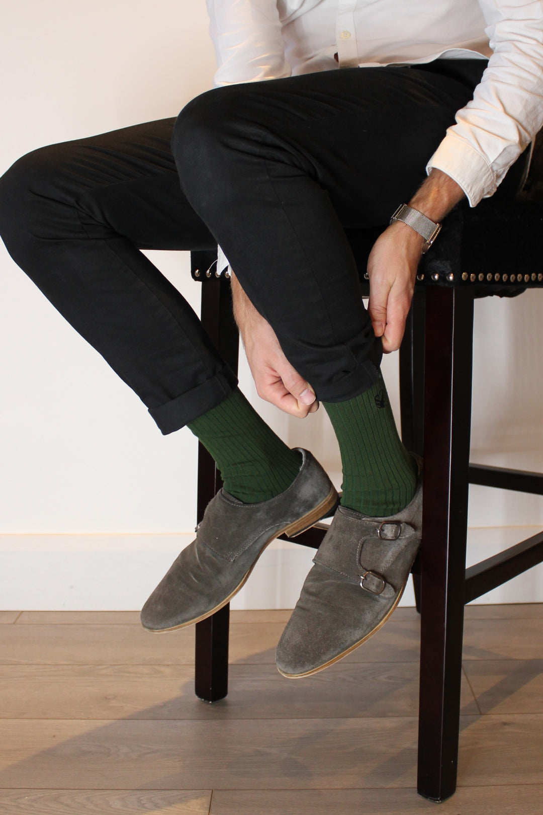 smart-casual men’s socks | deep green mid-calf socks | soft breathable socks men | eco-friendly dress socks | sock geeks