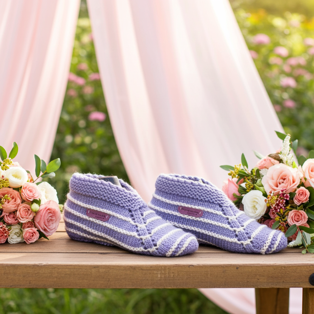 Handmade knitted slipper socks | Cashmere blend bed socks | Wool alpaca slipper socks