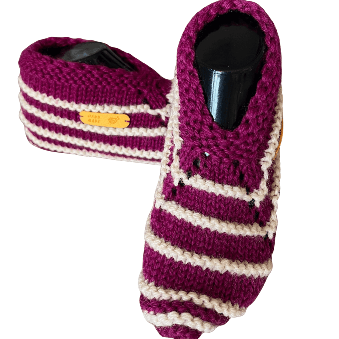 handmade slipper socks | cashmere bed socks | wool alpaca cashmere socks | luxury knitted socks UK | support women artisans