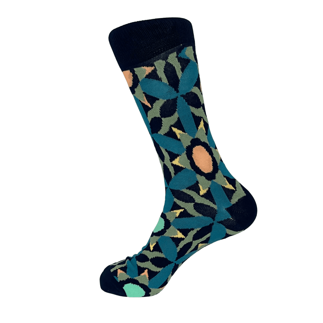 Vibrant lady sock patterns | Unique designs | Colorful footwear | Kaleidoscope socks 