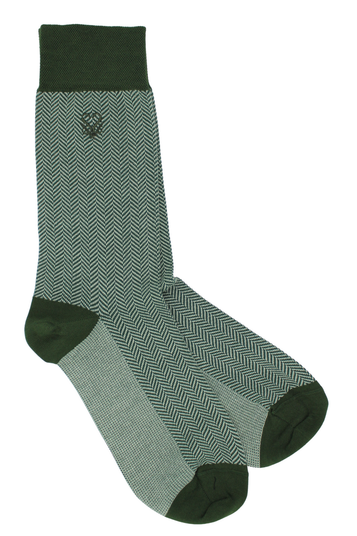 sea green bamboo socks | luxury green bamboo socks | herringbone bamboo socks men | socK geeks