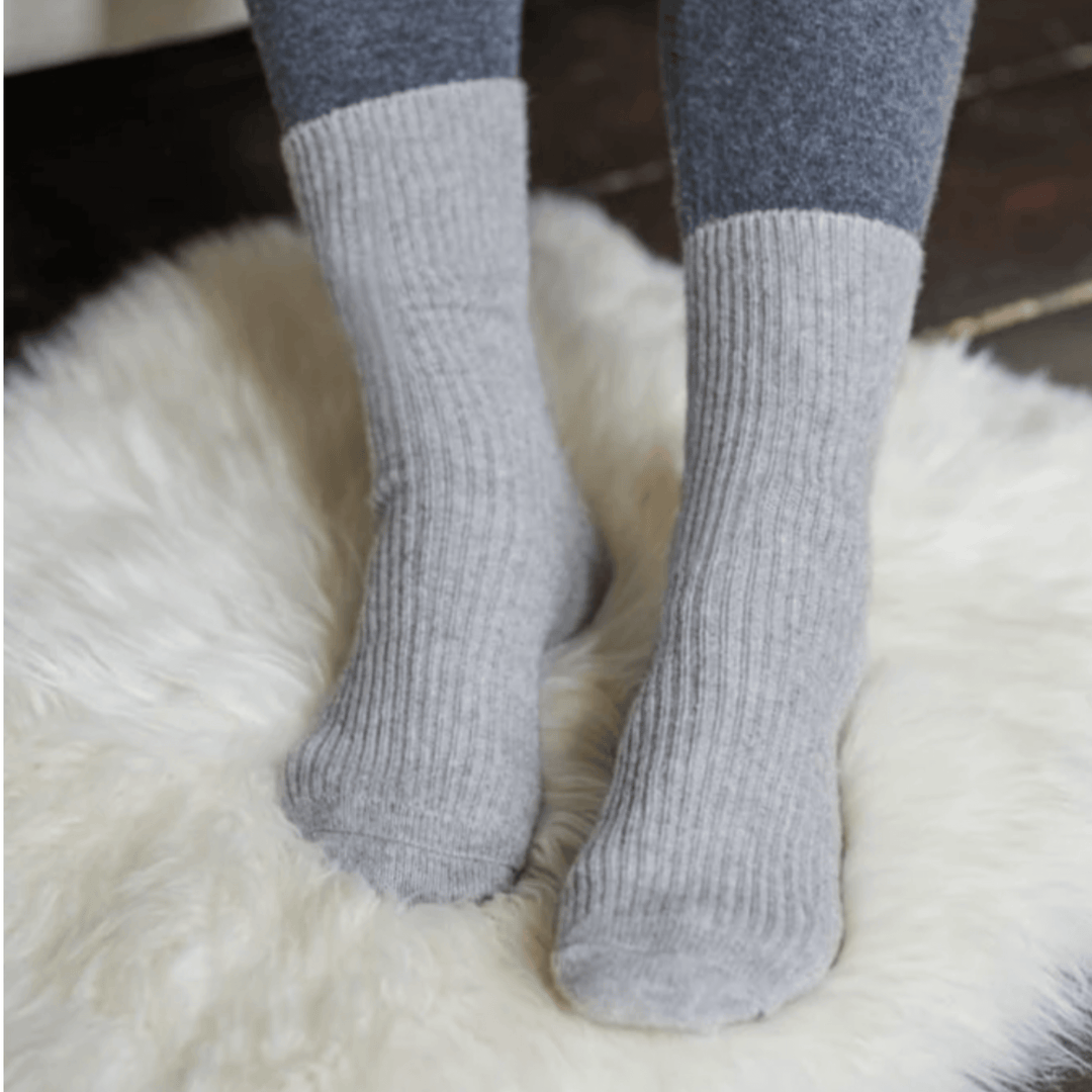 Light Grey Women's Cashmere Bed Socks
