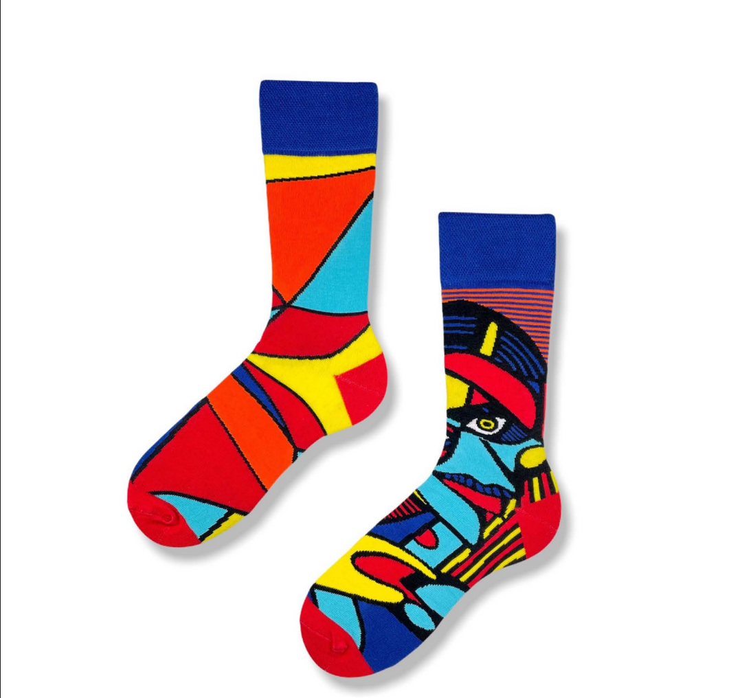 Abstract Art Odd Socks | Premium Mismatched Cotton Socks UK | Colourful Designer Novelty Socks