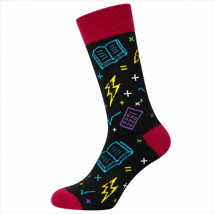 Academic cotton socks | Teacher socks | Student novelty socks | Graduation socks | Book socks | Maths socks | School socks
