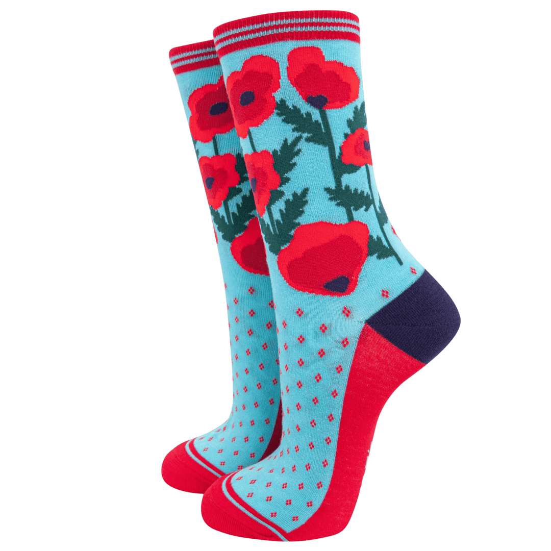 best cotton socks UK | poppy design socks | british socks | tribute socks