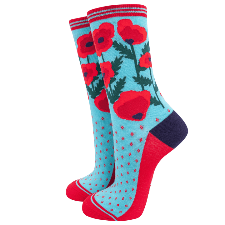 best cotton socks UK | poppy design socks | british socks | tribute socks