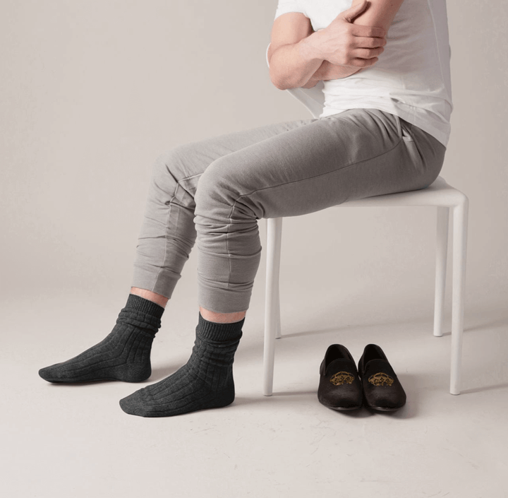 gift cashmere socks for men l Black elegant  cashmere socks