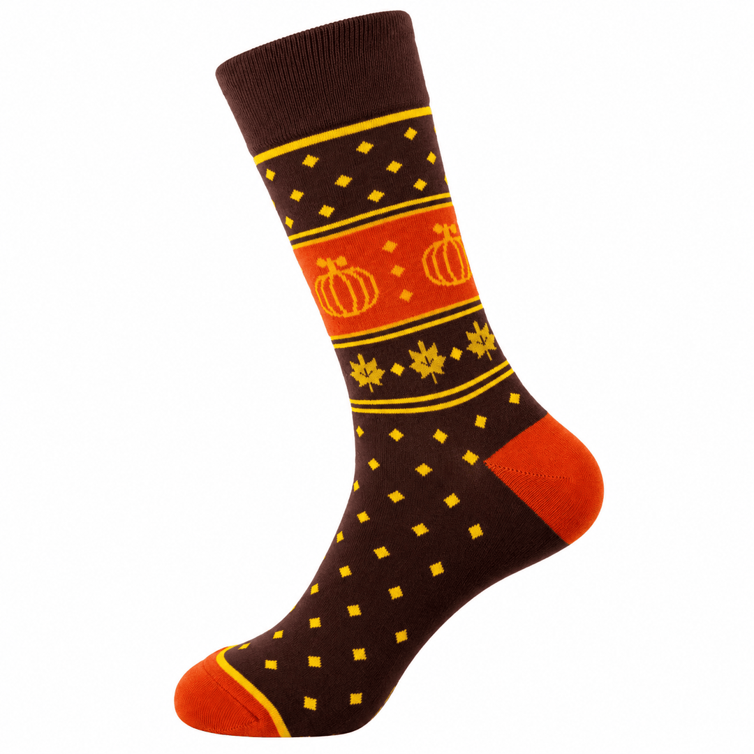 harvest festival socks, autumn cotton socks