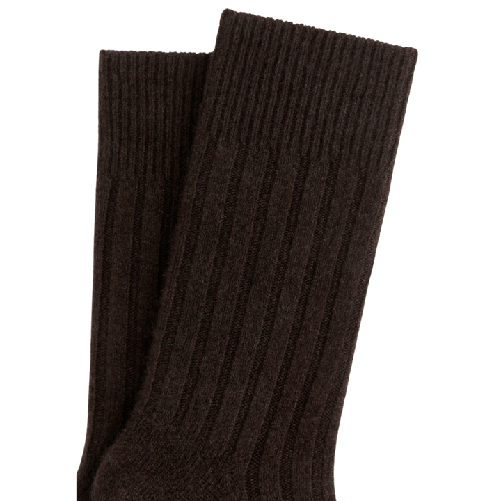 Cashmere Blend Wool Sock - Brown Cashmere Socks
