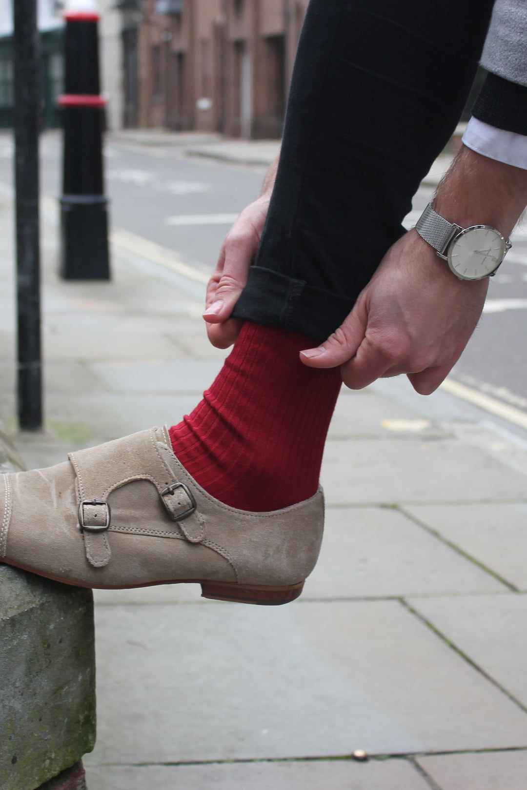 sustainable bamboo socks | red rib socks | soft bamboo socks | gift socks