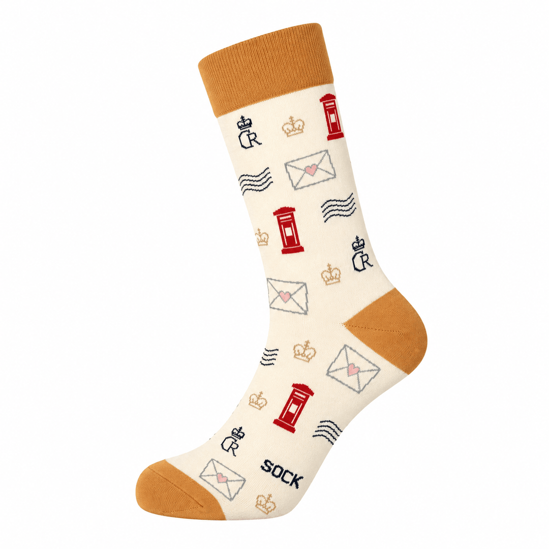 British heritage socks | royal socks | post box socks | men's novelty socks | love letter socks 