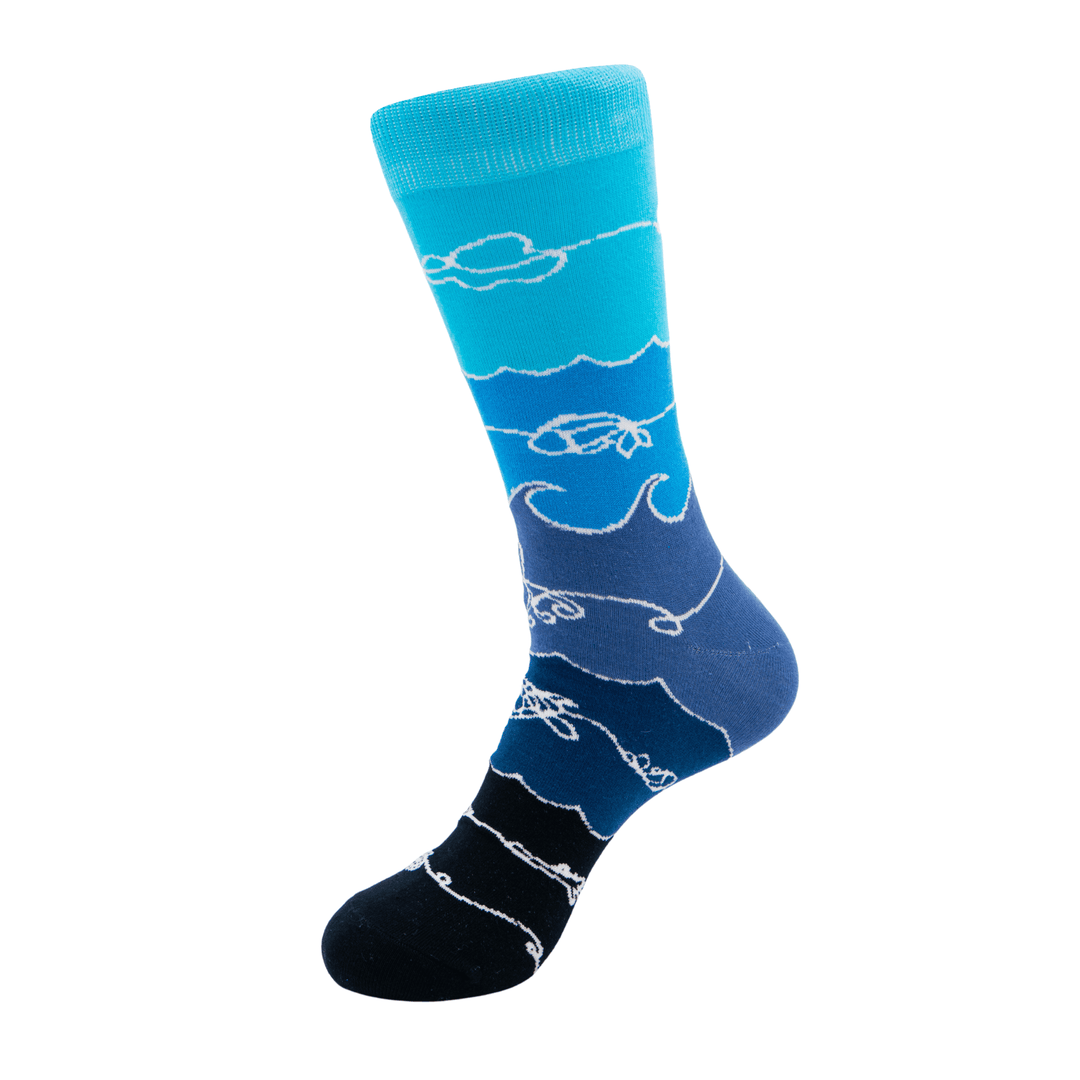 ocean-themed socks | sustainable fashion | ocean preservation | eco-friendly socks | marine life-inspired | sock collection | environmental awareness | ocean lovers | organic cotton socks | sock subscription | nature-inspired fashion
