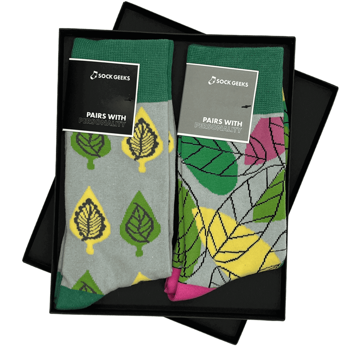 Cotton Socks | Leaf Print Socks | Nature-Themed Socks | Men's & Women's | Stylish Footwear