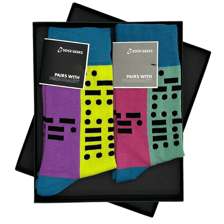 Morse Code | Matching Socks | Couples | Quality Cotton | Hidden Messages | Unique Colors