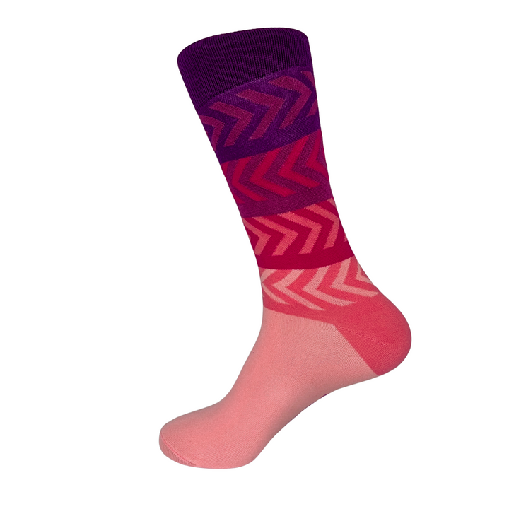 Ombre Pink Socks | Subtle Purple Accent | Stylish Footwear | Color Transition | Elegance and Comfort | Sock Geeks