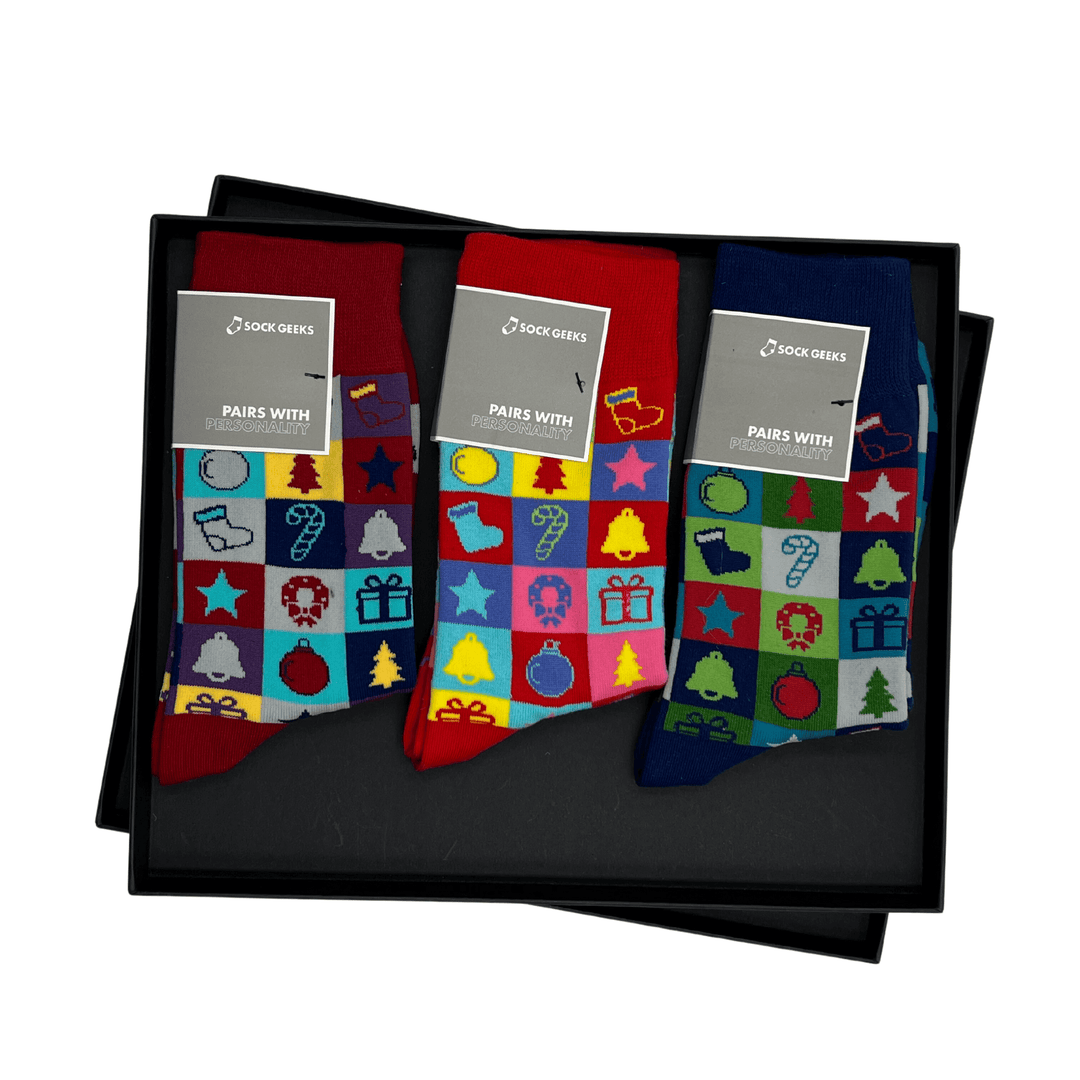 Lady Socks Multipack | 3 Pairs Luxury Sock Gift Box | London Sock |  Christmas Socks 