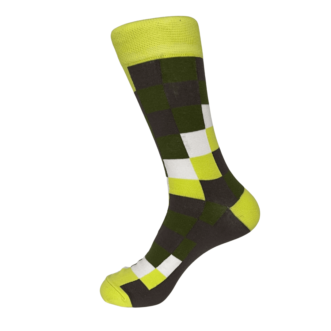Geometric socks | Square pattern | Colorful designs | Modern sock