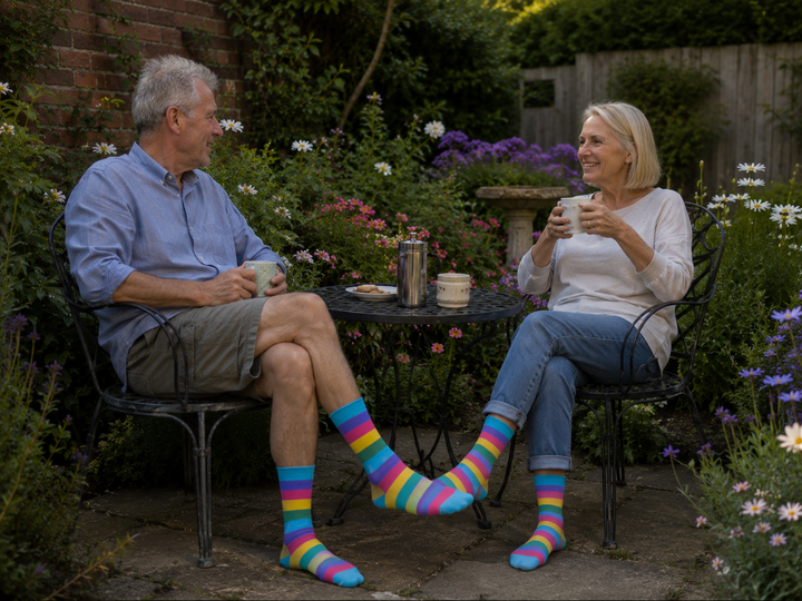 Couple matching stripe socks