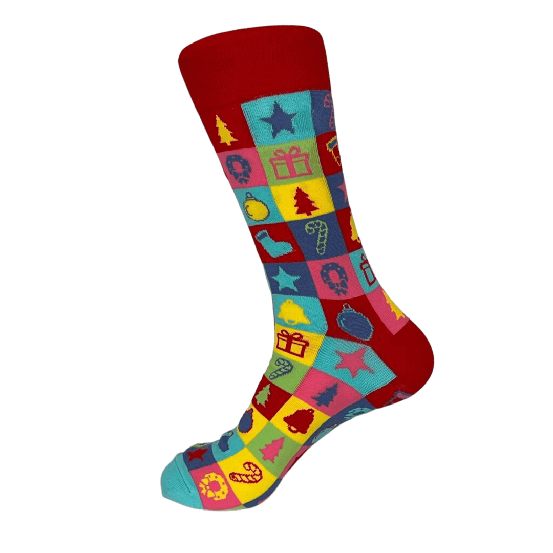 Christmas Tree socks | Bold Red Socks | Festive Couple's Socks | Christmas Tree Design | Luxury Gift Box | Socks In a Box | Limited Edition Socks