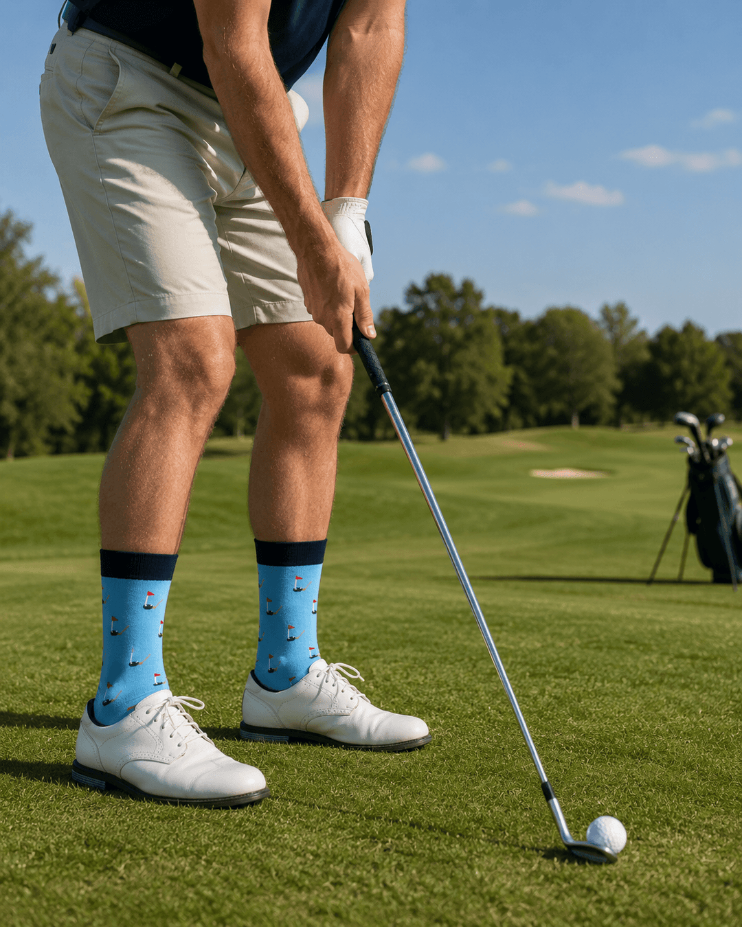 golf gift for men | golfer socks | golf club socks | golf flag socks | golf themed socks | Sock Geeks golf socks