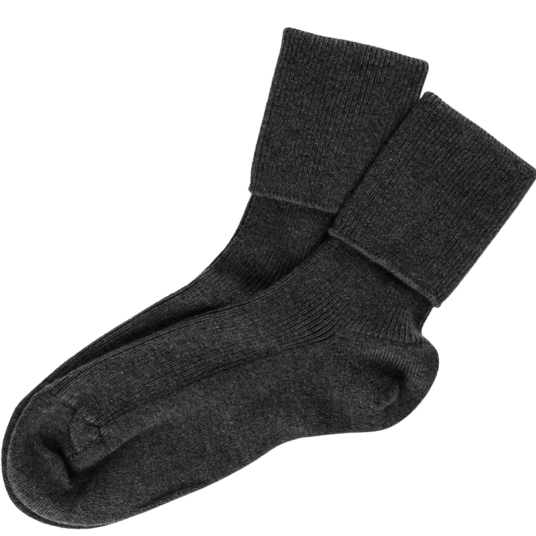 luxury cashmere socks | black cashmere bed socks l pure cashmere socks