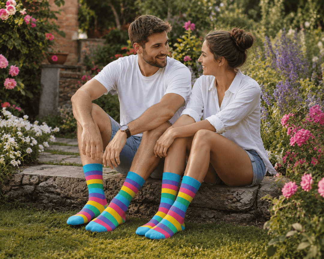 Men's striped cotton socks | Ladies striped socks | Bright colourful socks
