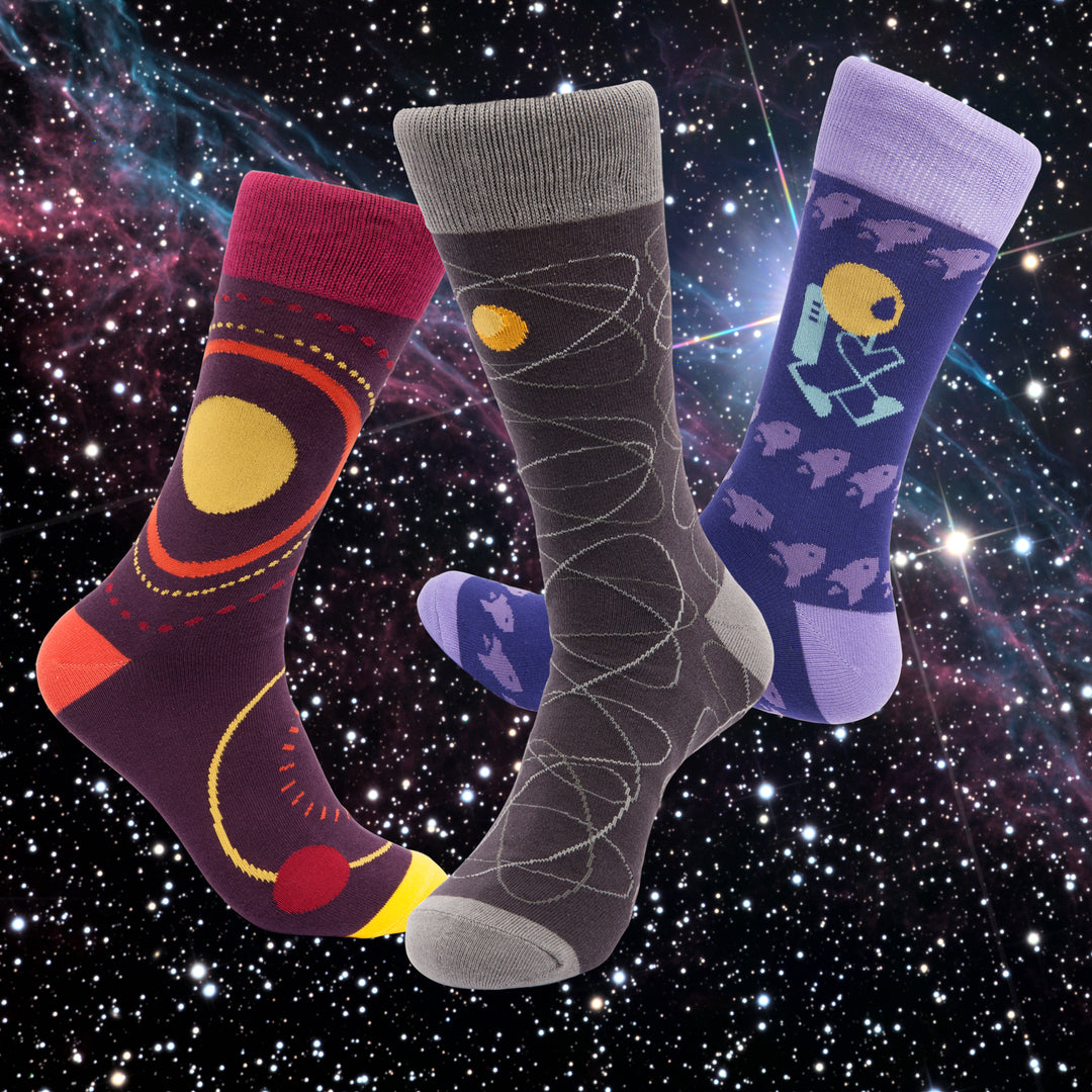 fun men’s socks | cotton astronaut socks | space gift socks