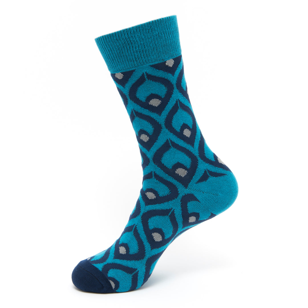 Peacock socks | Women peacock | Teal socks | Abstract peacock feather | Sock Geeks