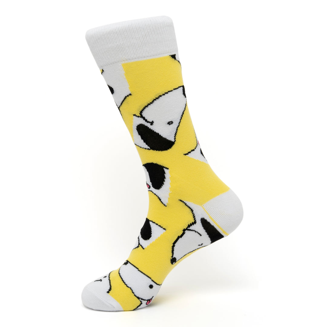 Thumbdog Billionaire | Yellow socks | Sock competition finalist | Unique design | Scott | Dog motif