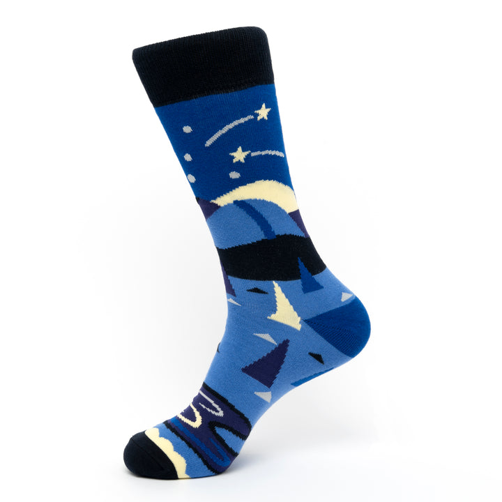 Blue Cotton Socks | 3 Pairs Luxury Sock Gift Box | Sock Geeks